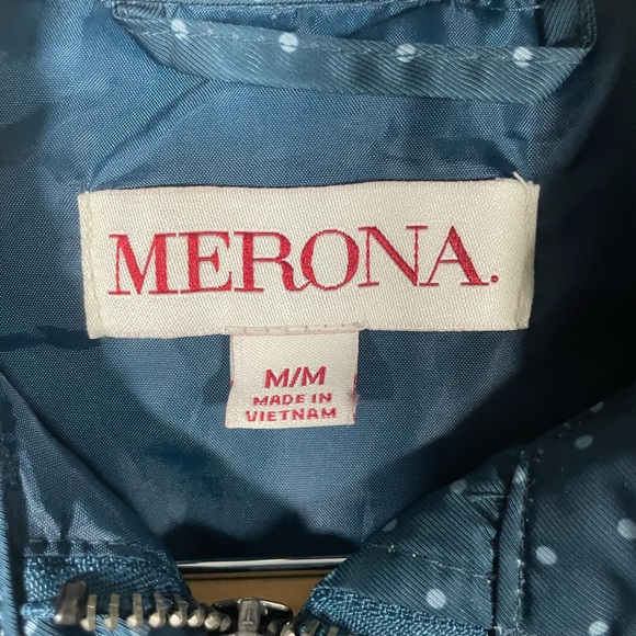 Merona Blue Quilted Vest Insulated Stand-Up Collar. Size M - Picture 2 of 11